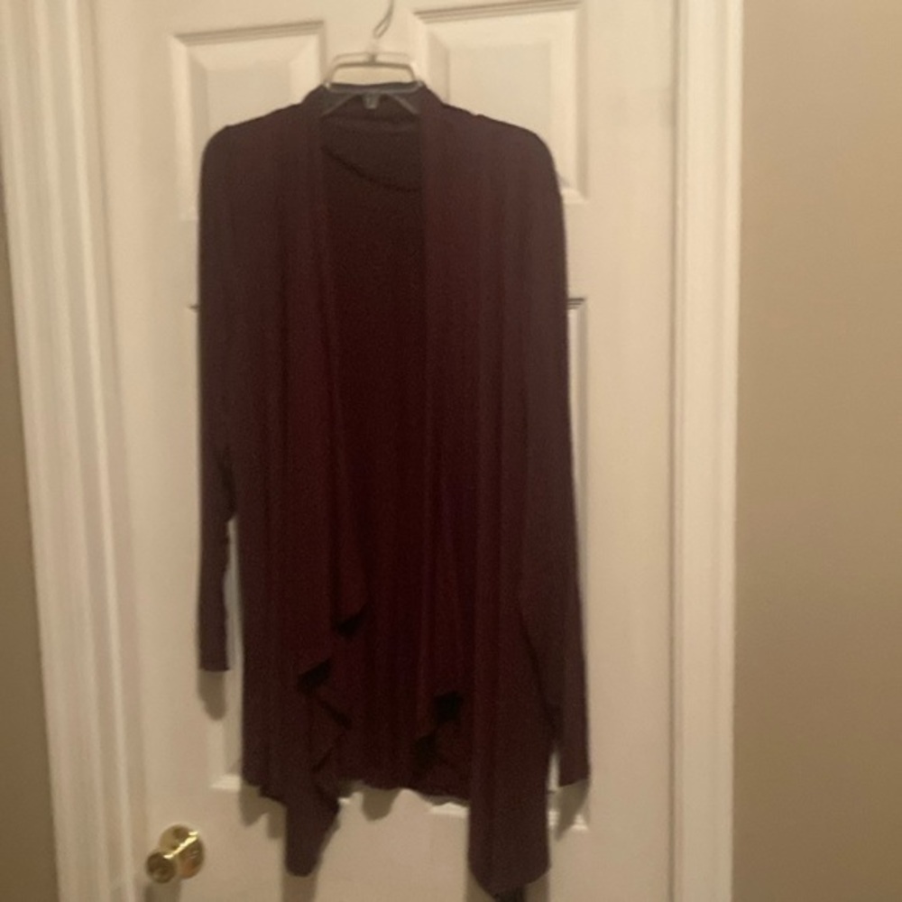 Chic Burgundy Open Front Cardigan